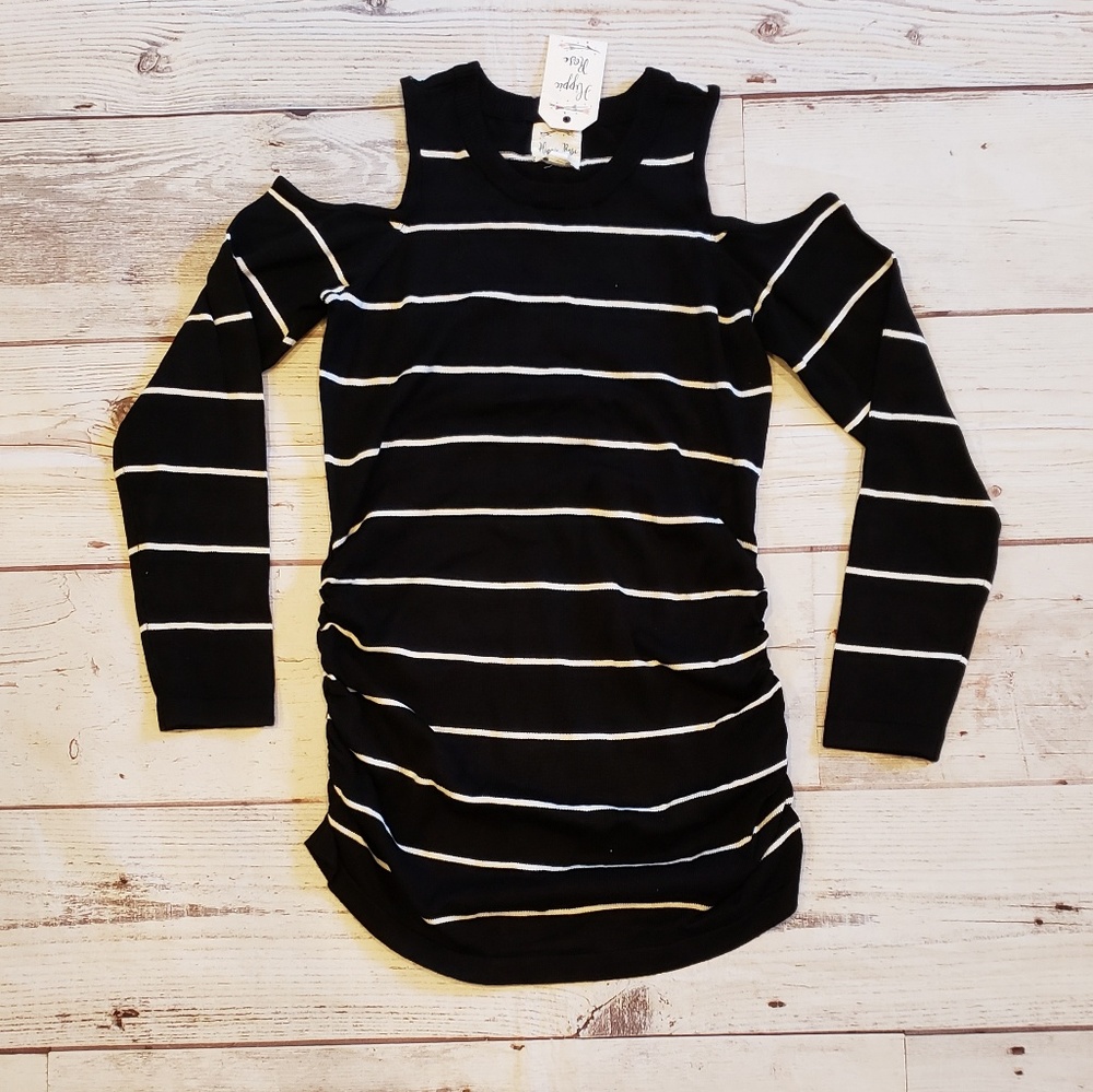 Hippie Rose Cold Shoulder Sweater Top